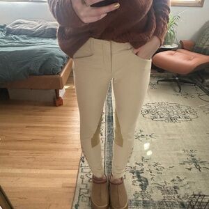 Ralph Lauren sport tan horse riding trousers with suede accents